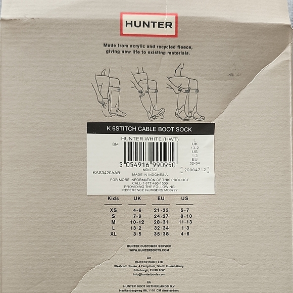 Hunter Kids Cable Knit Boot Socks - Cream - Picture 2 of 2